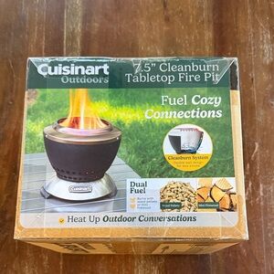 Cuisinart Outdoors Black and Silver Tabletop Fire Pit